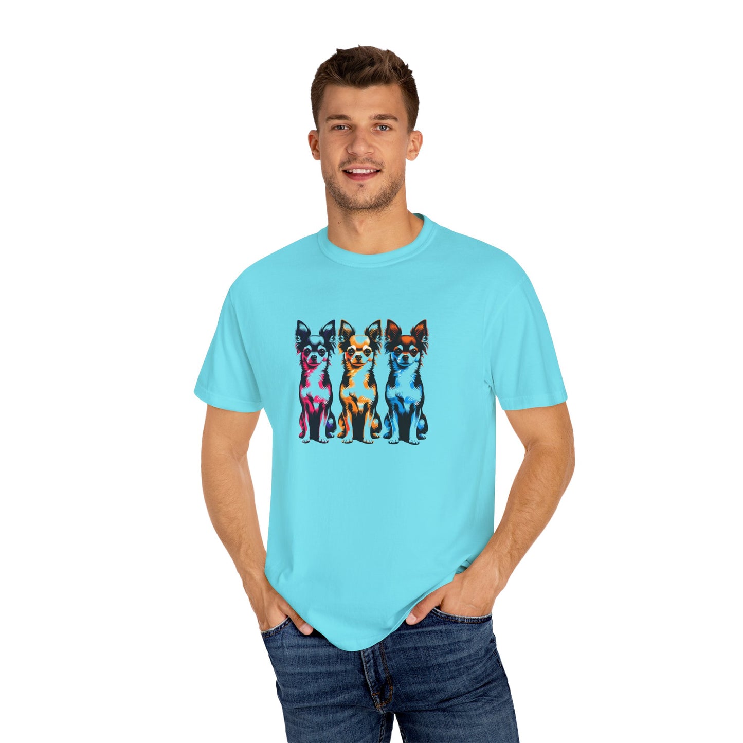 Colorful Chihuahua T-Shirt - Fun & Stylish Unisex Garment-Dyed Tee