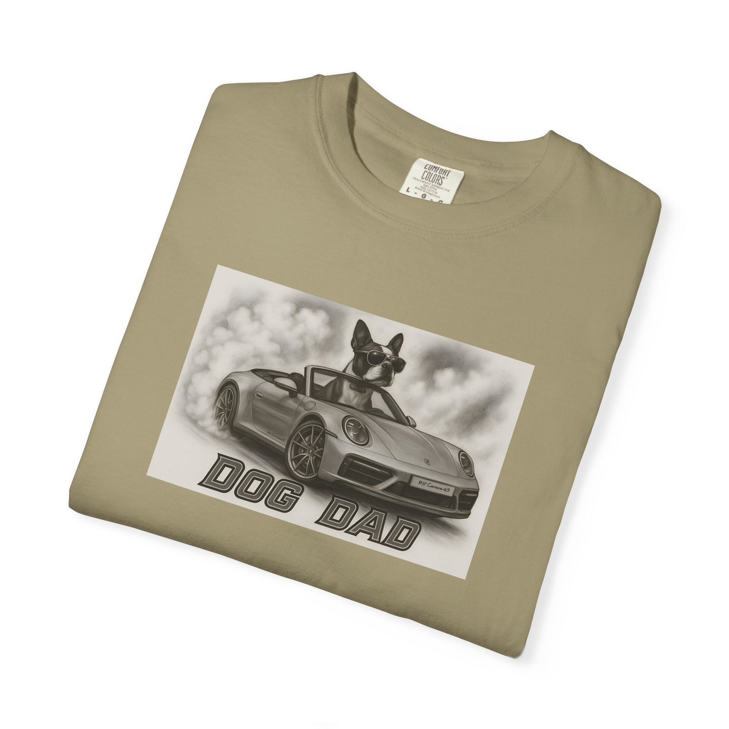 Dog Dad - Boston Terrier - Cool Dogs in Cool Cars T-Shirt Collection | Funny Dog Lover Apparel for Men