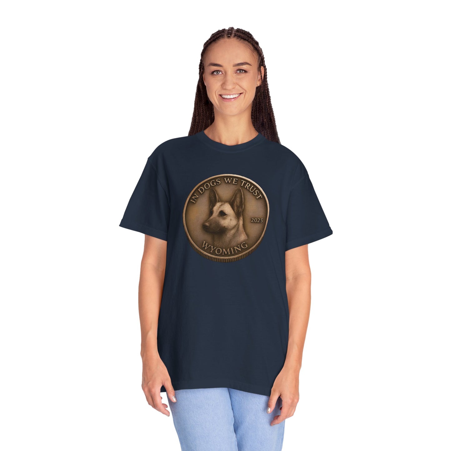 Wyoming State Coin T-Shirt Collection - Proud Dog Breed Illustrations