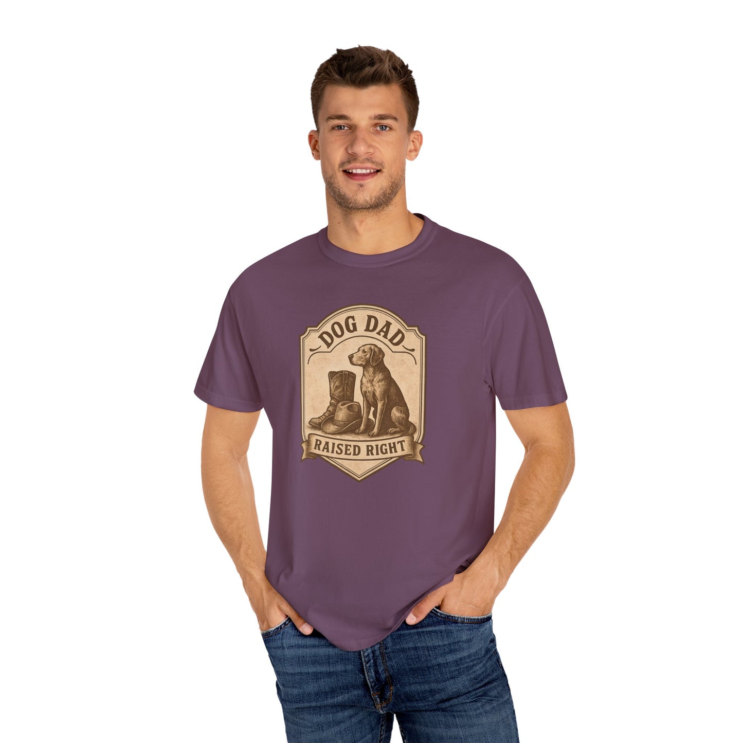 Dog Dad Raised Right T-Shirt, Gift for Dog Lovers, Cute Pet Apparel, Funny Dog Dad Tee, Unisex Casual Wear