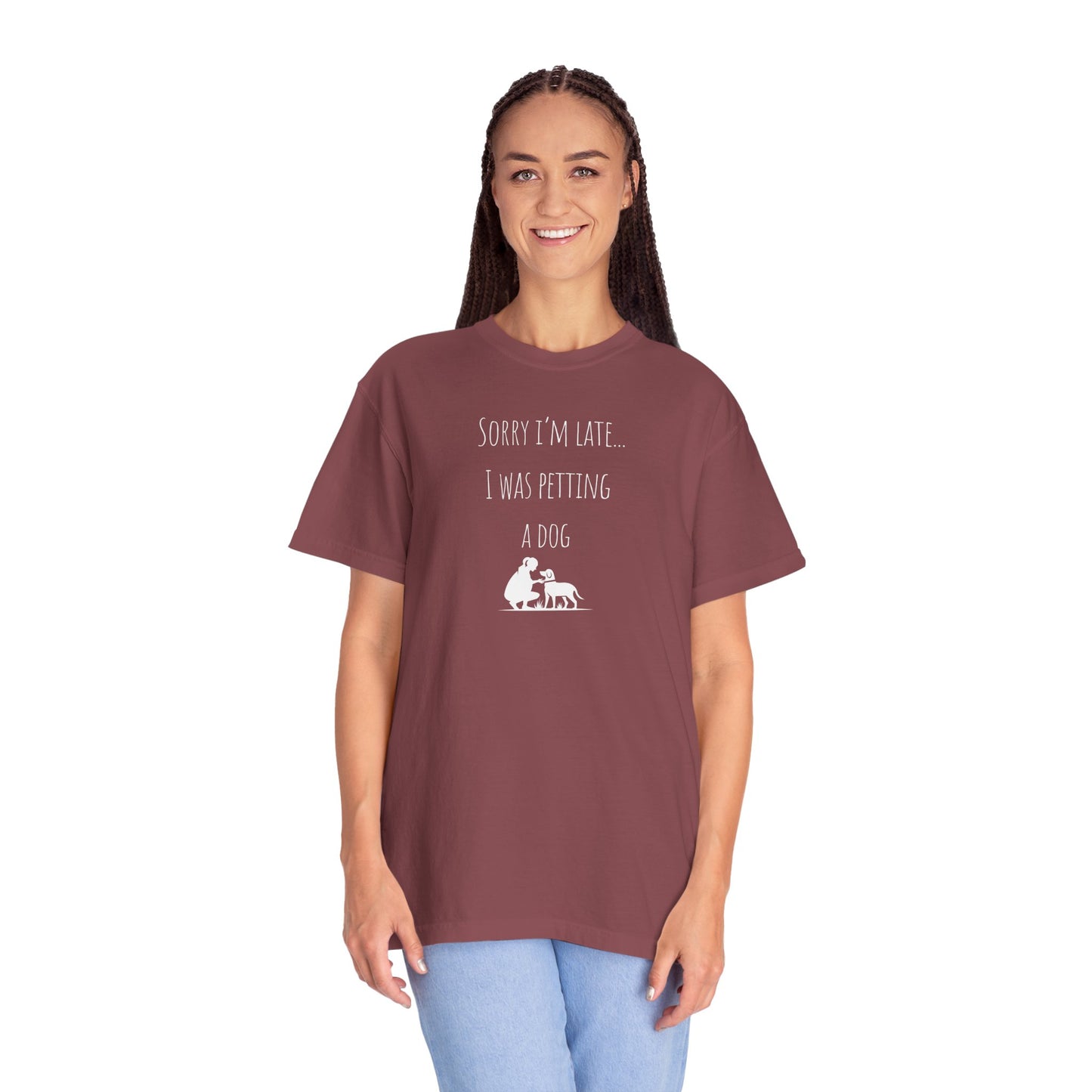 Dog Lover's Unisex T-Shirt - "Sorry I'm Late... I Was Petting a Dog"