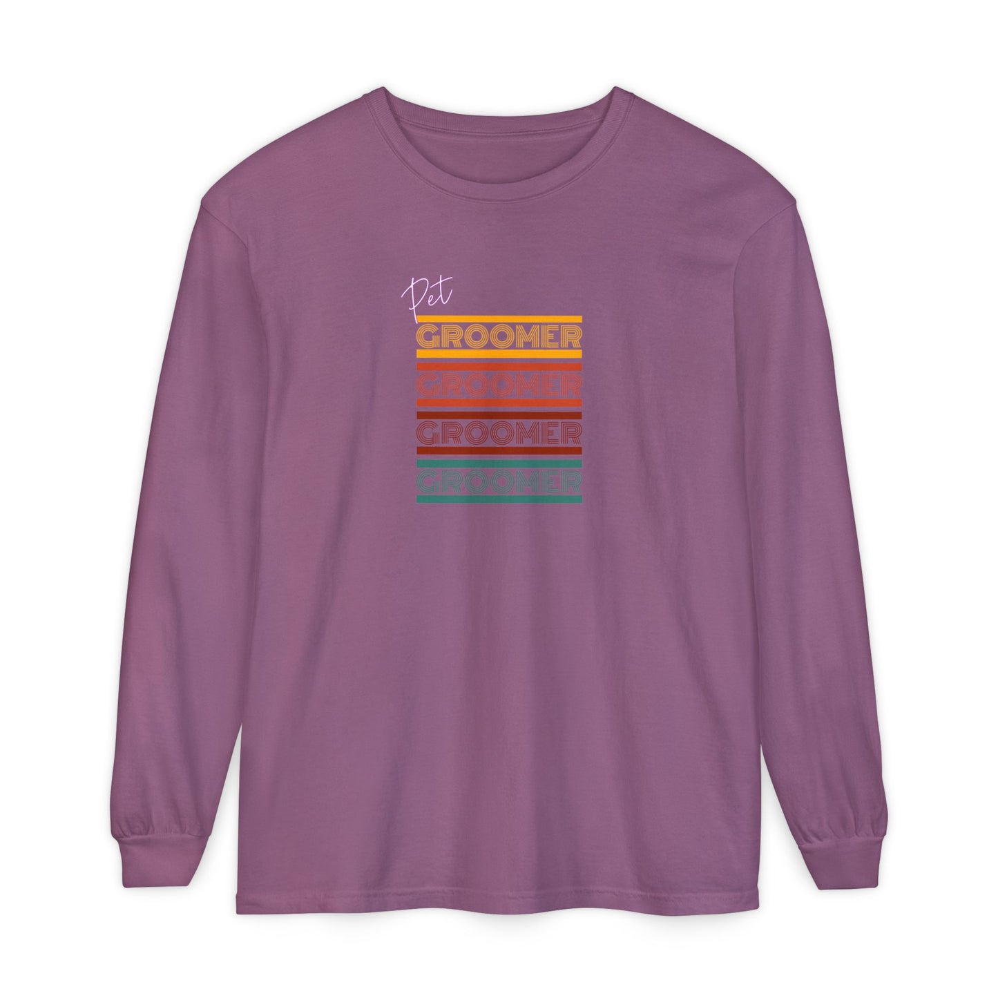 Unisex Long Sleeve T-Shirt - Retro Groomer Graphic Tee