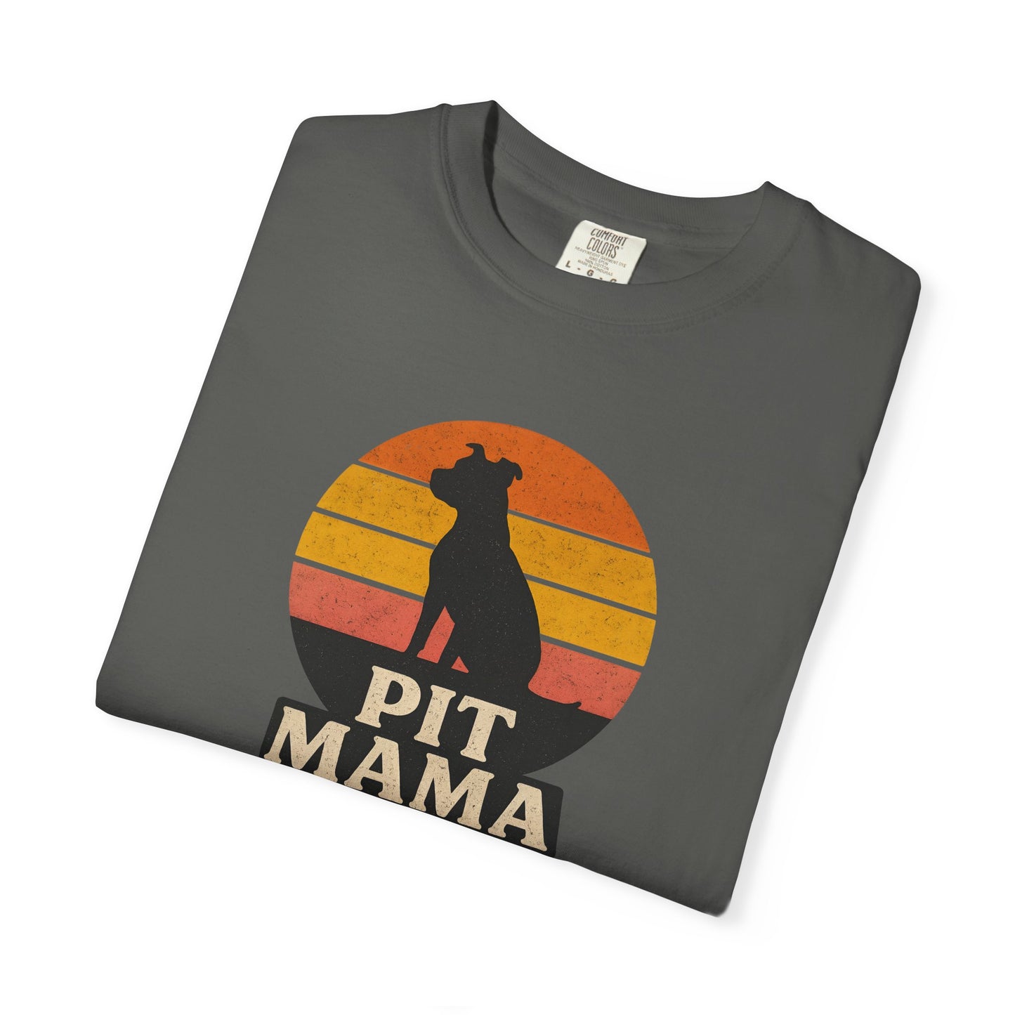 PIT MAMA Unisex Garment-Dyed T-Shirt, Dog Lover Gift, Pet Mom Apparel, Casual Tee, Perfect for Everyday Wear