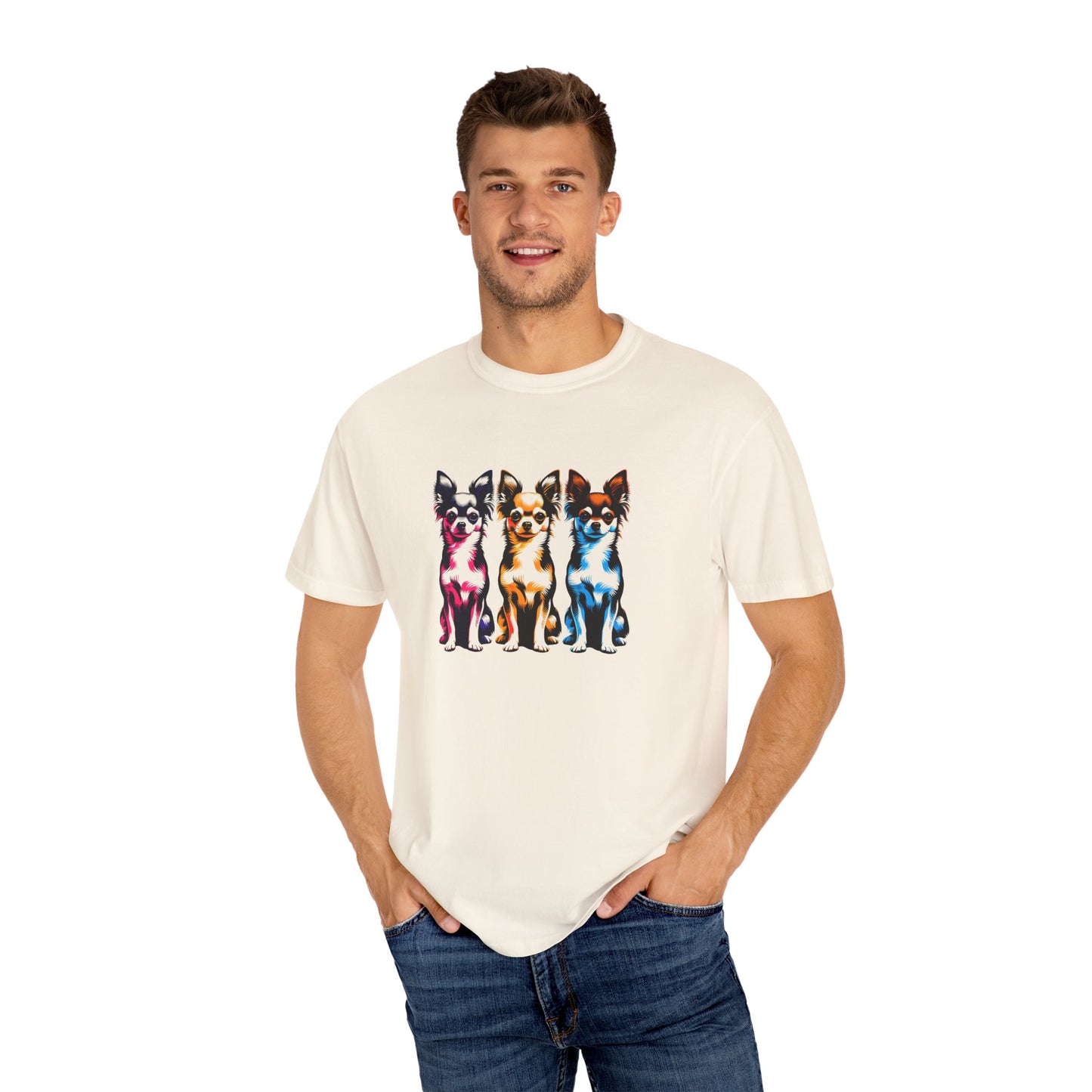 Colorful Chihuahua T-Shirt - Fun & Stylish Unisex Garment-Dyed Tee