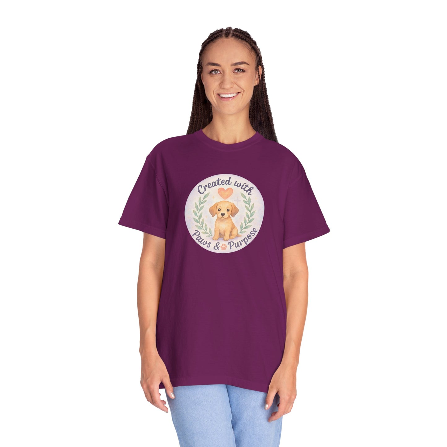 Created with Paws & Purpose T-Shirt, Pet Lover Gift, Dog Lover Apparel, Animal Rescue Support, Unique Gifts for Dog Owners