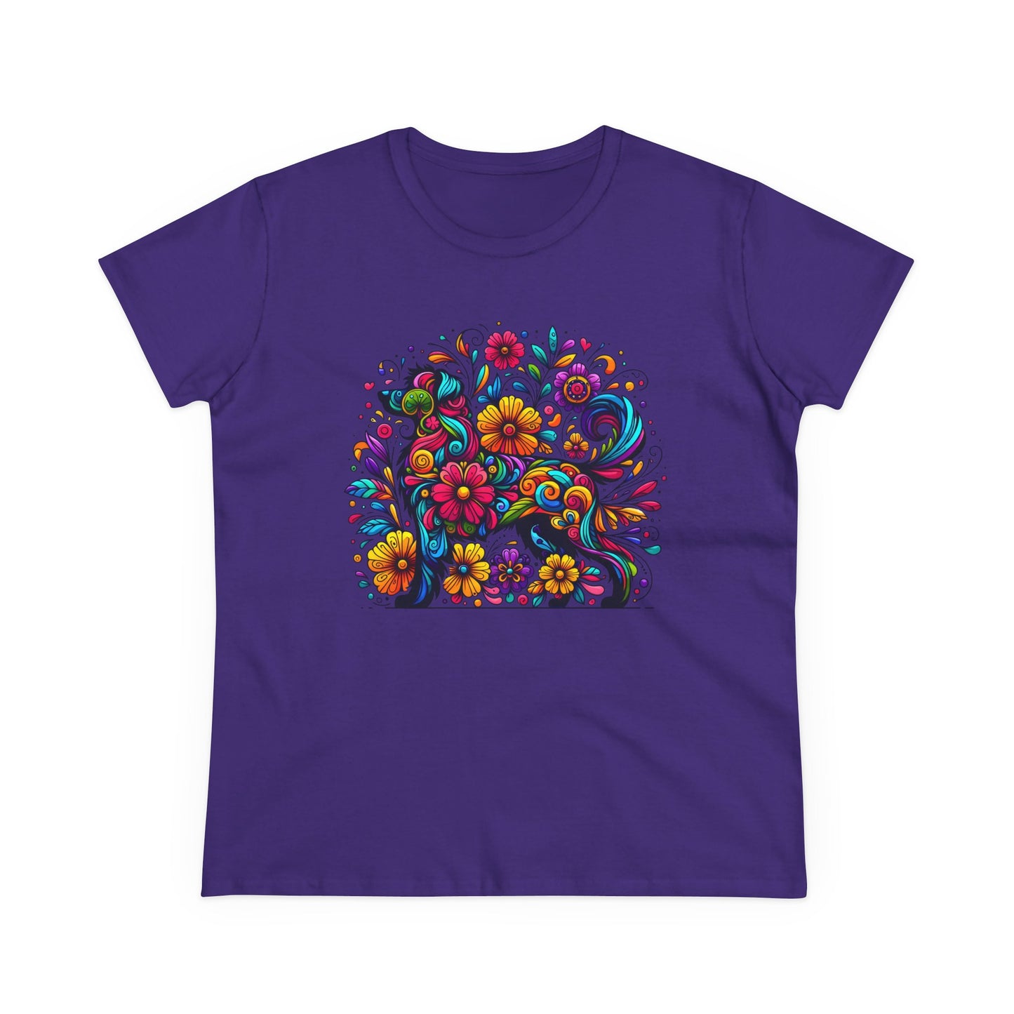 Women's Tee - Floral Dog Design