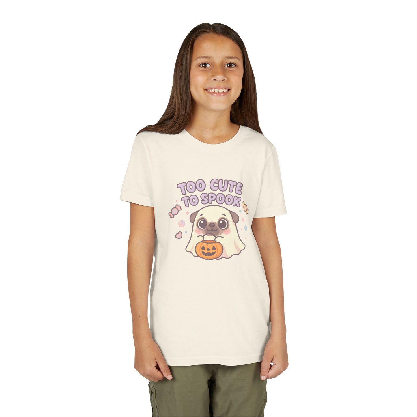 Cute Halloween Ghost Youth Tee, Spooky Shirt for Kids, Halloween Apparel, Trick or Treat T-Shirt, Funny Kids' Shirt