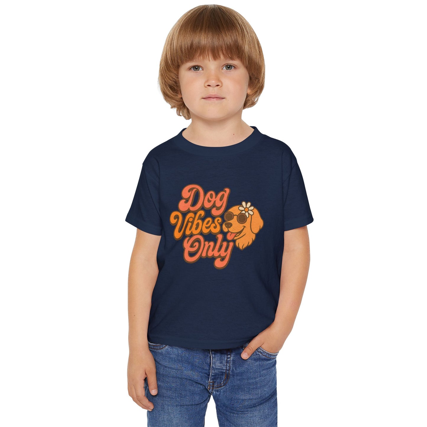 Playful Toddler T-Shirt with Dog Vibes Only Design, Cute Kids Tee, Pet Lover Gift, Birthday Party Outfit, Summer Fun Clothing