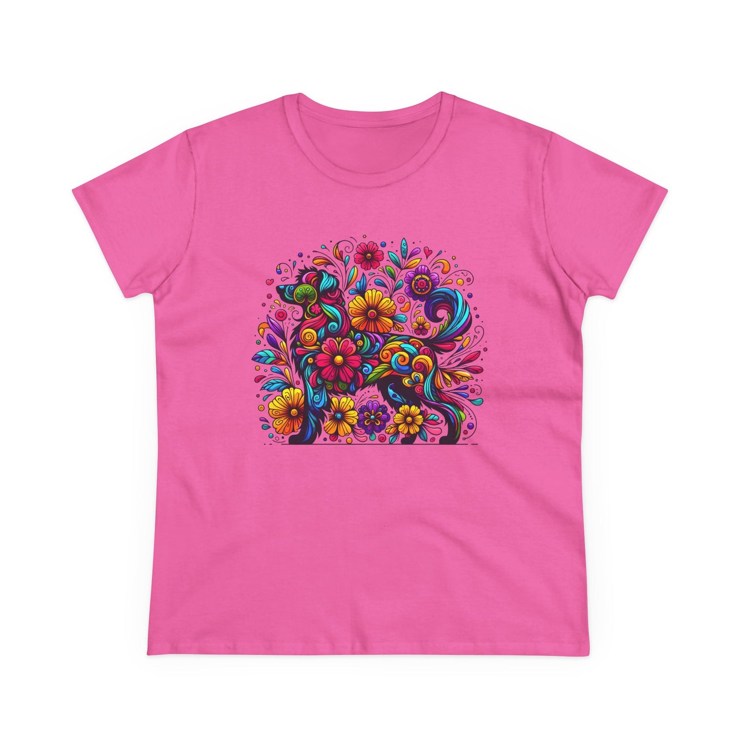 Women's Tee - Floral Dog Design