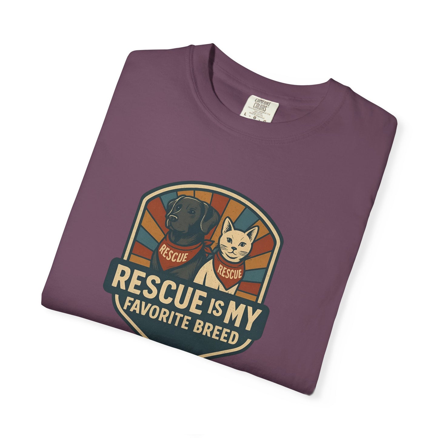 Rescue is My Favorite Breed T-Shirt, Unisex Animal Lover Tee, Pet Adoption Gift, Casual Wear, Dog Lover Shirt, Gift for Him/Her