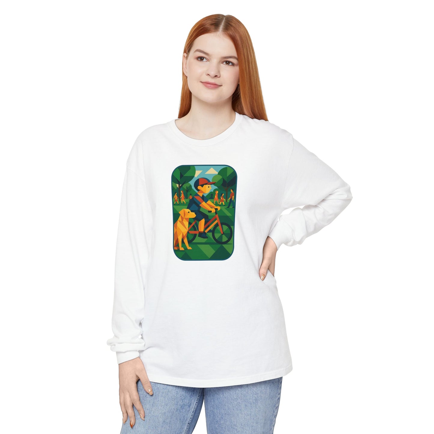 Park Walk Adventure T-Shirt, Eco-Friendly Tee, Dog Lover Apparel, Nature Print Shirt, Perfect for Outdoor Activities