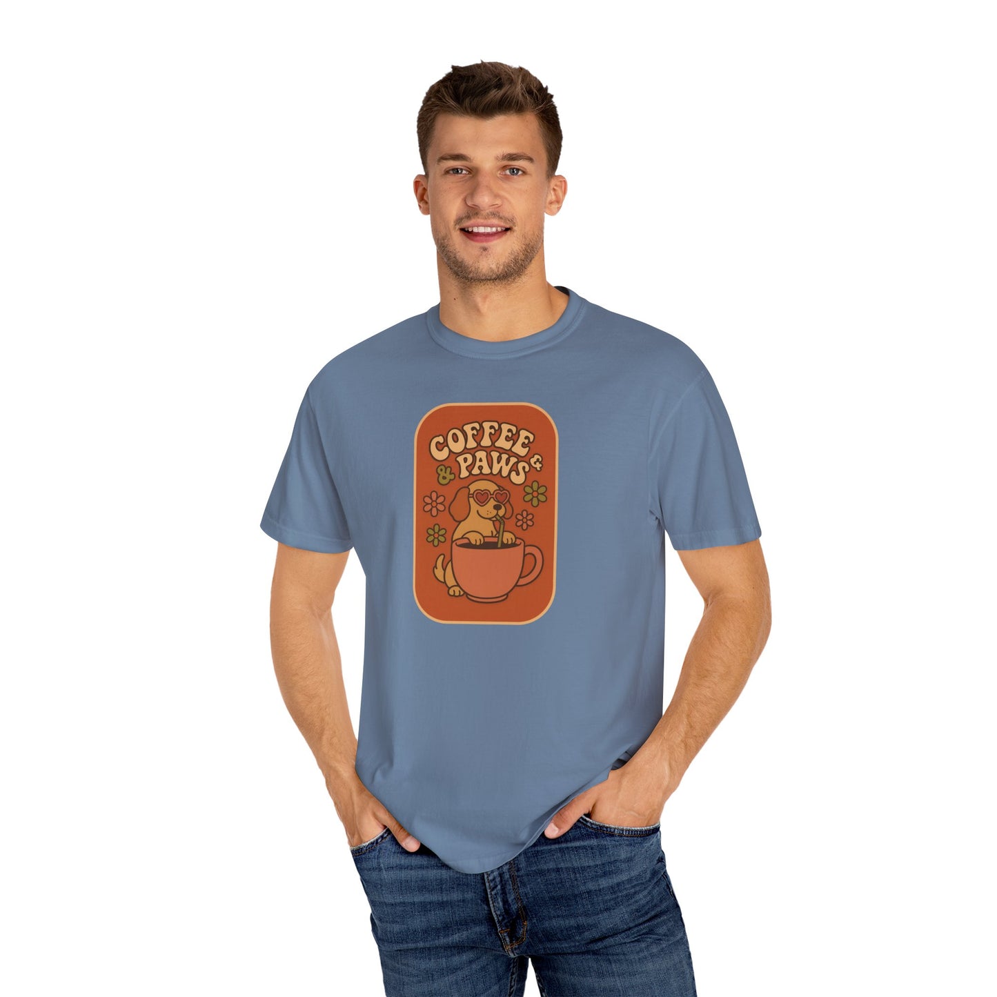 Coffee Paws Unisex T-shirt - Perfect for Dog Lovers, Casual Wear, Gift for Pet Owners, Cozy Vibe, Every Day Wear