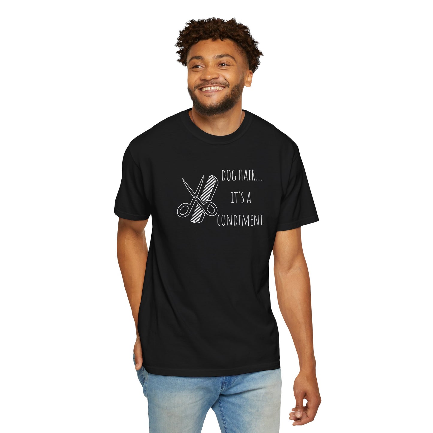 Dog Lover Unisex T-shirt - 'Dog Hair... It's a Condiment'