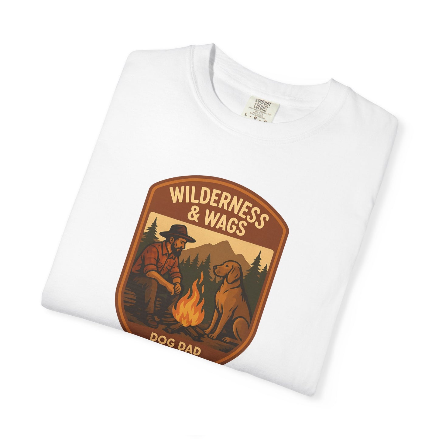 Wilderness & Wags Dog Dad Unisex T-Shirt, Dog Lover Gift, Camping Tee, Father’s Day Apparel, Nature-Inspired Shirt