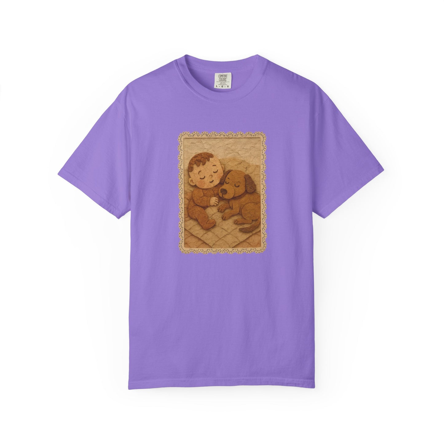 Cute Baby & Puppy Graphic Tee, Cozy Shirt for Dog Lovers and Parents, Gifts for Baby Showers, Birthdays, or Any Celebration