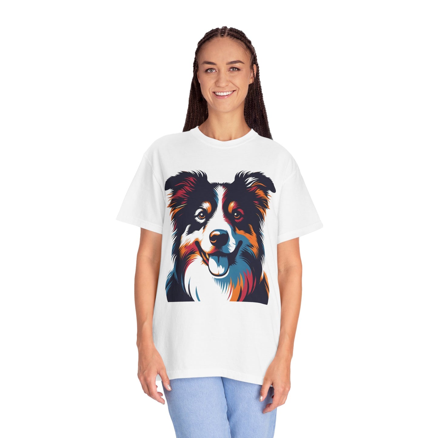Brain & Beauty – Colorful Border Collie Tee