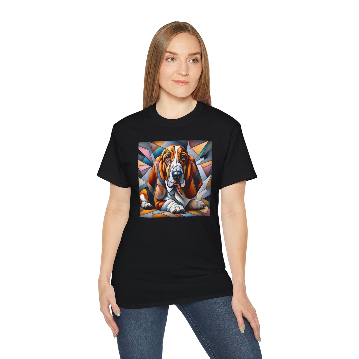 “Melancholy Muse – Petcasso Basset Hound Tee” - Perfect Gift for Dog Lovers