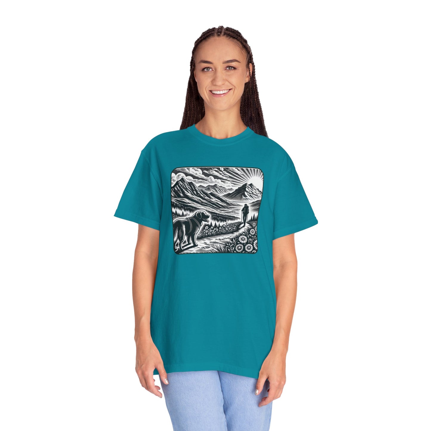 Hiker Unisex Garment-Dyed T-Shirt with Nature Design - Perfect for Outdoor Lovers