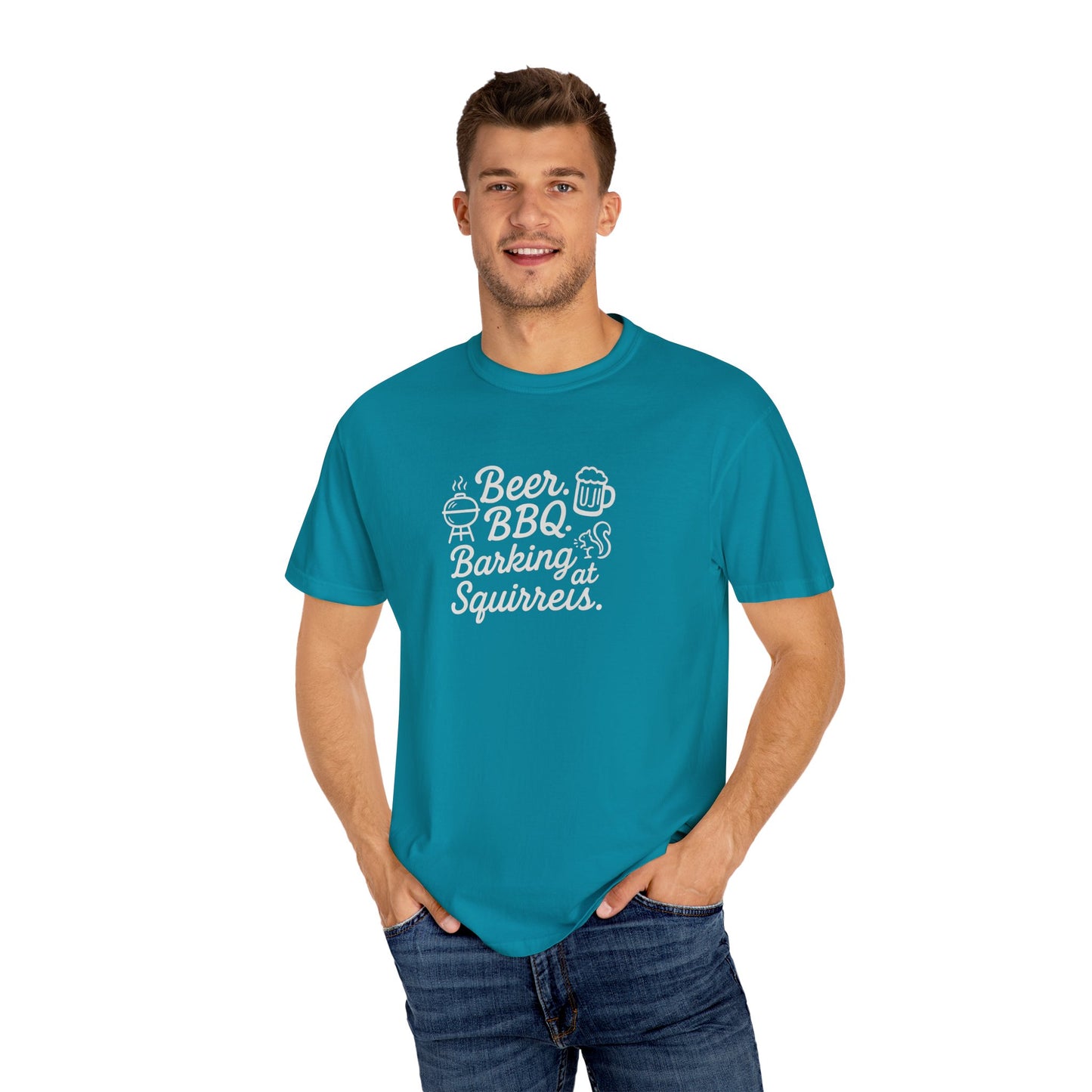 Beer BBQ and Barking Dog Dad T-Shirt