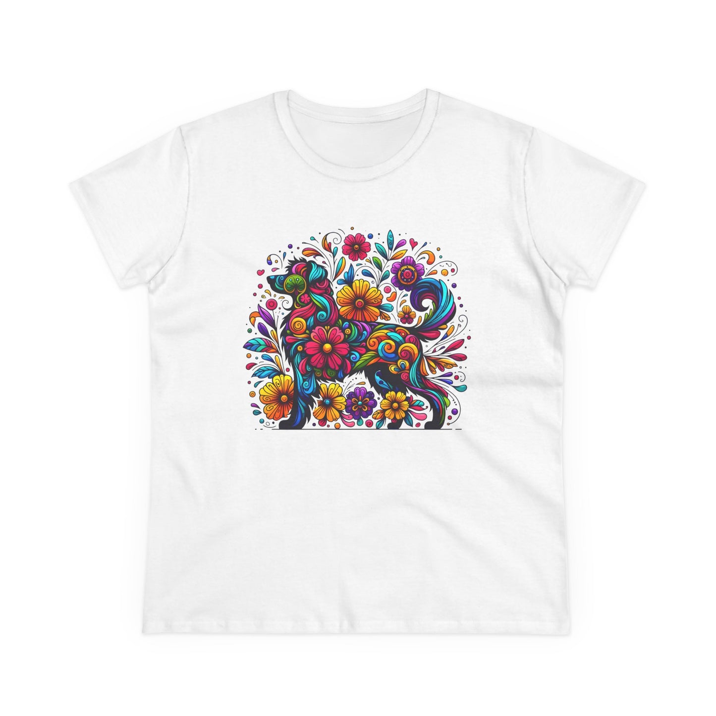 Women's Tee - Floral Dog Design