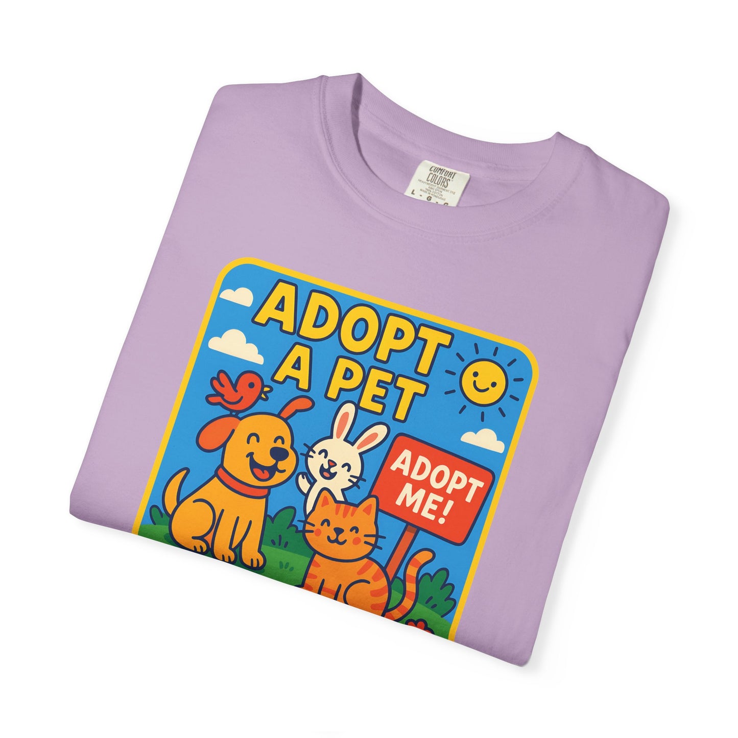 Adopt a Pet T-Shirt - Unisex Garment-Dyed Tee for Animal Lovers