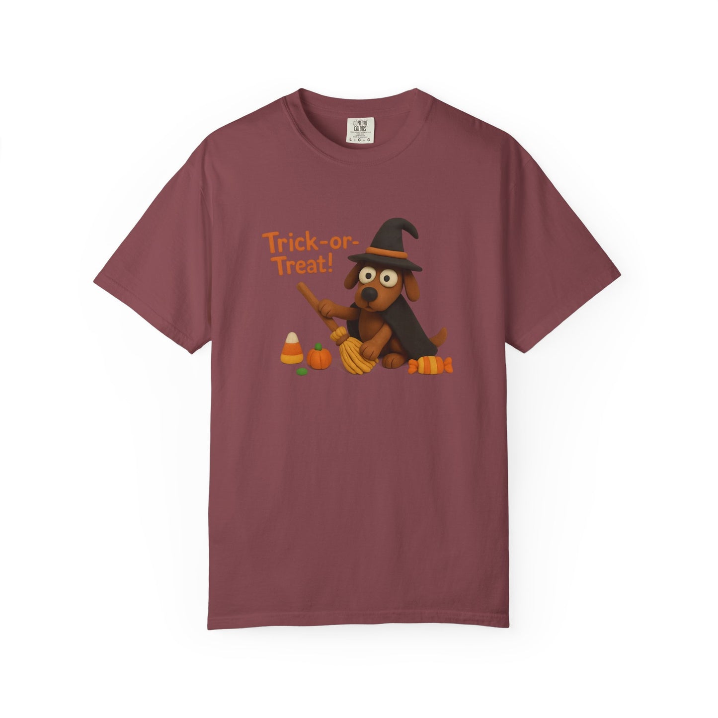 Cute Halloween Dog T-Shirt, Trick-or-Treat Shirt, Fall Apparel, Pet Lover Gift, Unisex Halloween Clothing, Animal Lover Tee