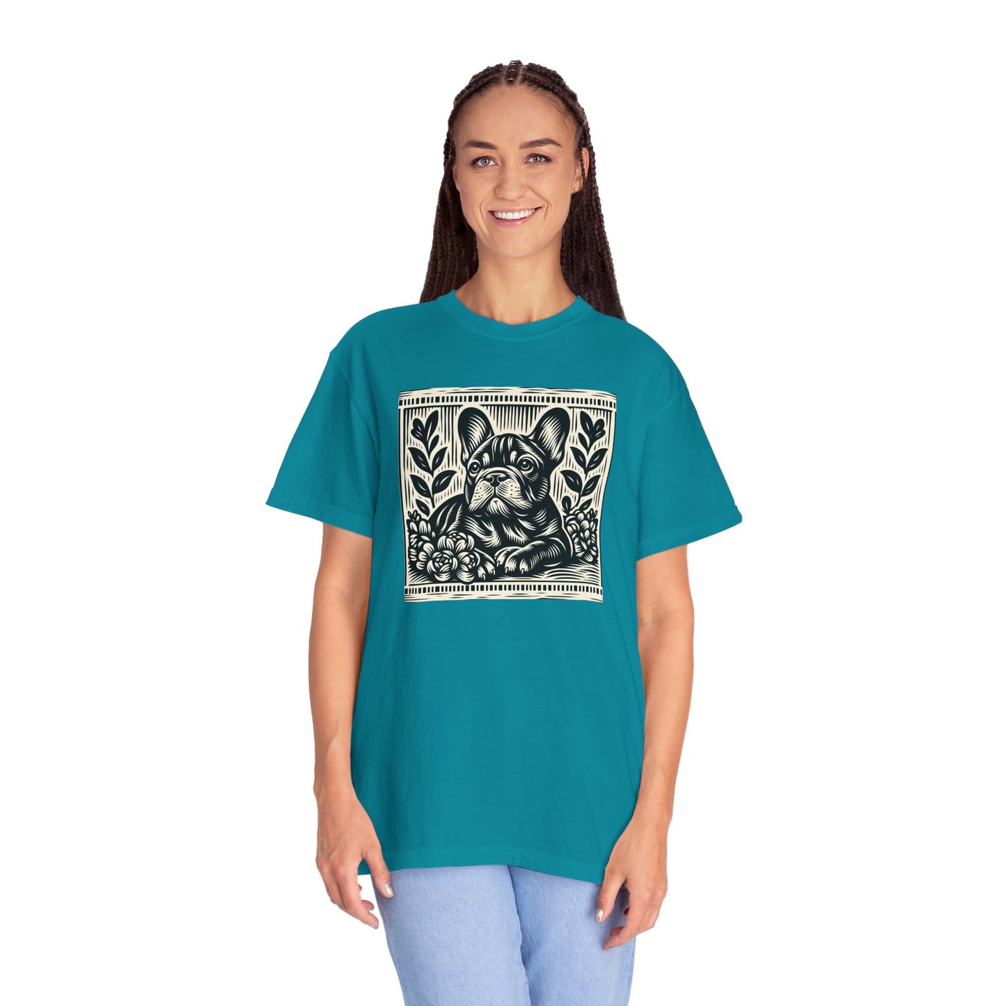 French Bulldog Vintage Graphic T-Shirt - Unisex Garment-Dyed Tee