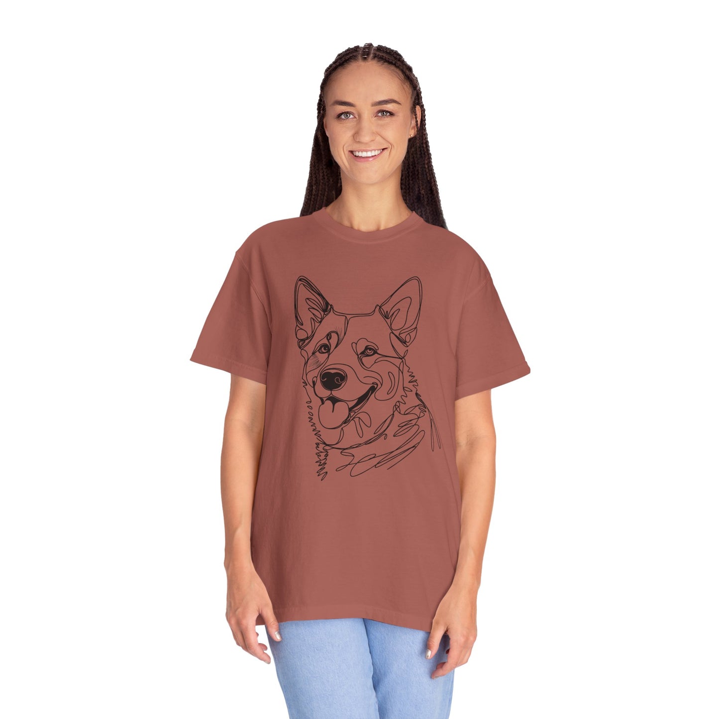 🖤 True Grit – Blue Heeler Line Art Tee