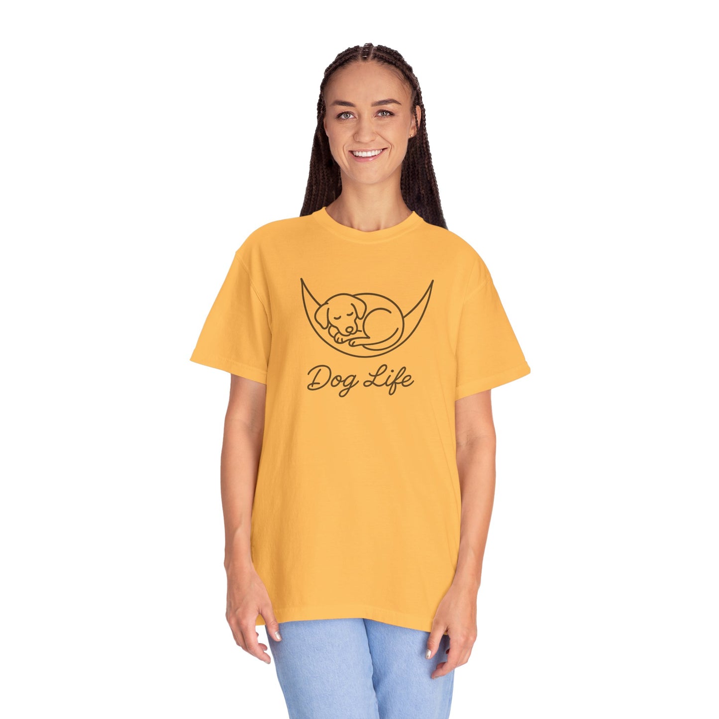Dog Life Unisex Garment-Dyed T-Shirt, Pet Lover Tee, Dog Owner Gift, Casual Dog T-Shirt, Animal Lover Apparel, Comfortable Everyday Wear