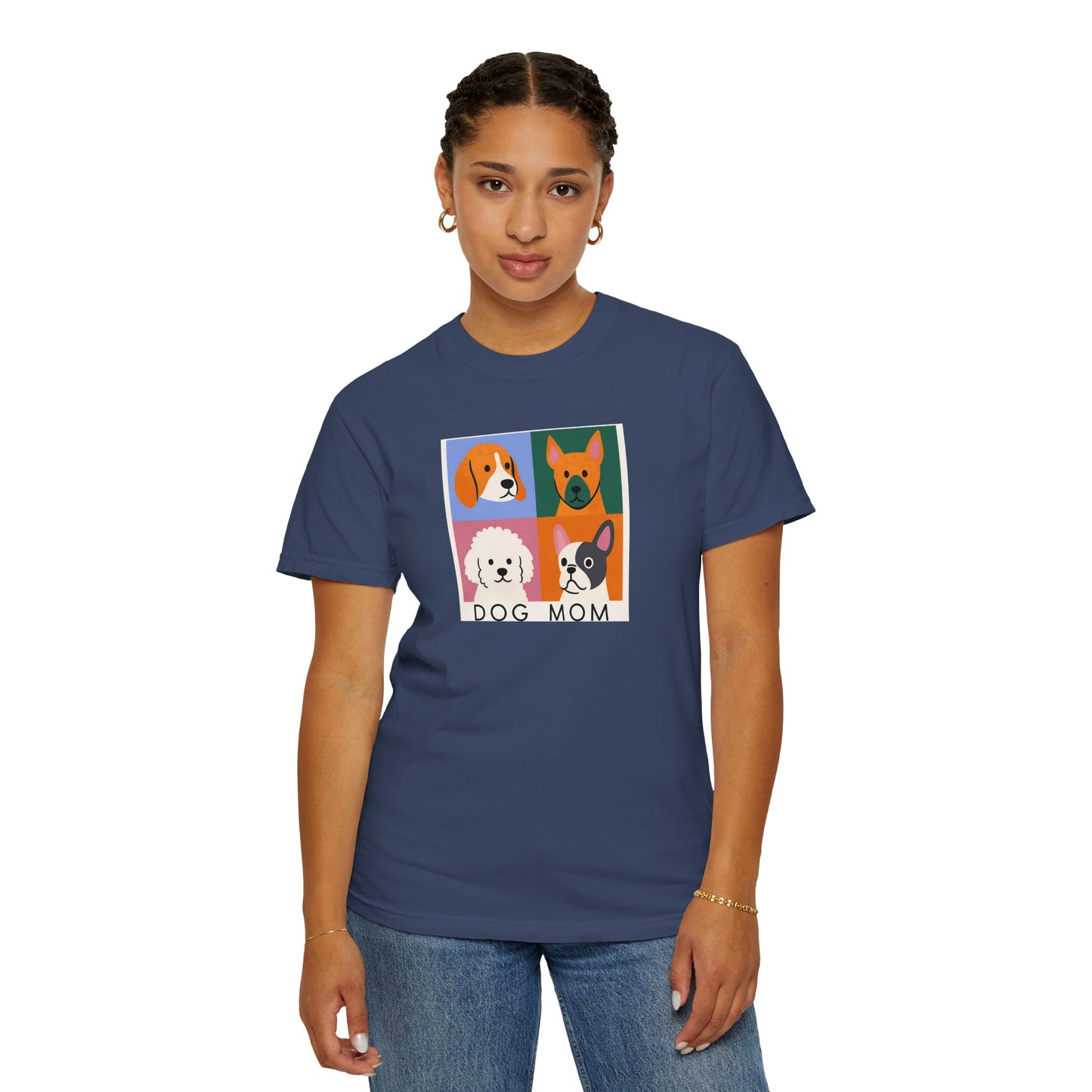 Dog Mom T-shirt - Unisex Garment-Dyed Tee for Dog Lovers