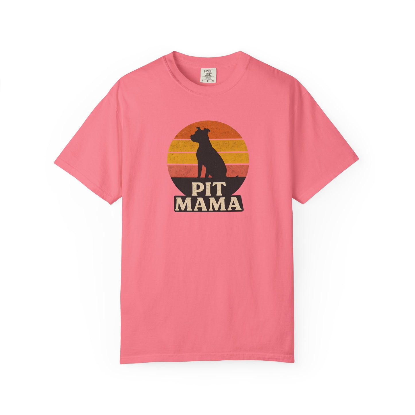 PIT MAMA Unisex Garment-Dyed T-Shirt, Dog Lover Gift, Pet Mom Apparel, Casual Tee, Perfect for Everyday Wear