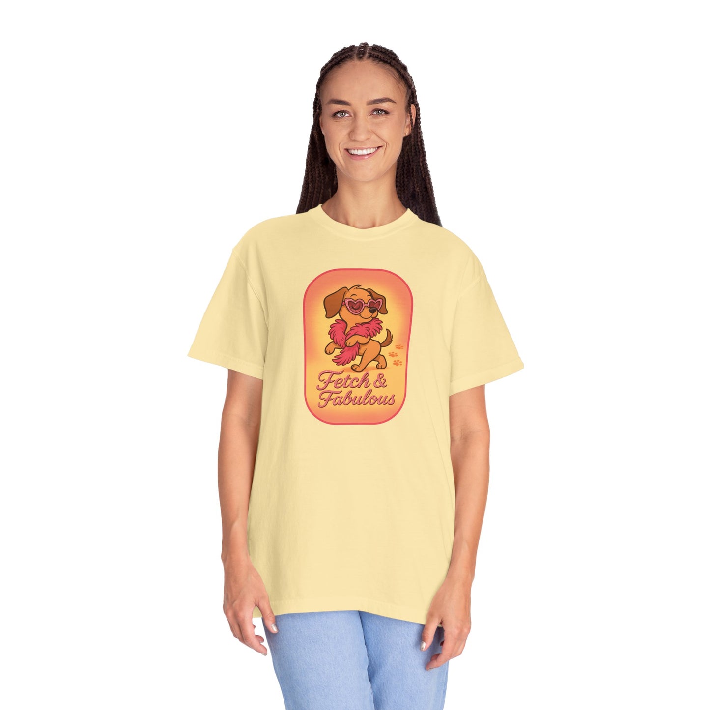 Fetch & Fabulous Dog Lover T-Shirt | Unisex Garment-Dyed Tee for Dog Owners, Pet Lovers, Birthday Gift, Casual Wear