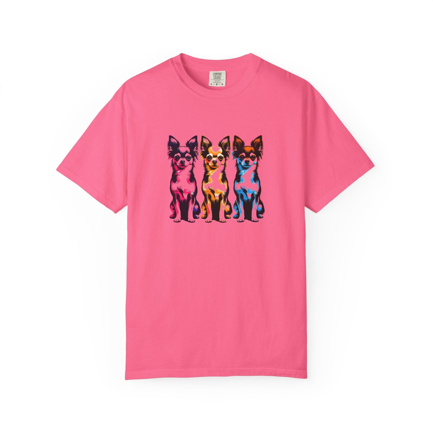 Colorful Chihuahua T-Shirt - Fun & Stylish Unisex Garment-Dyed Tee