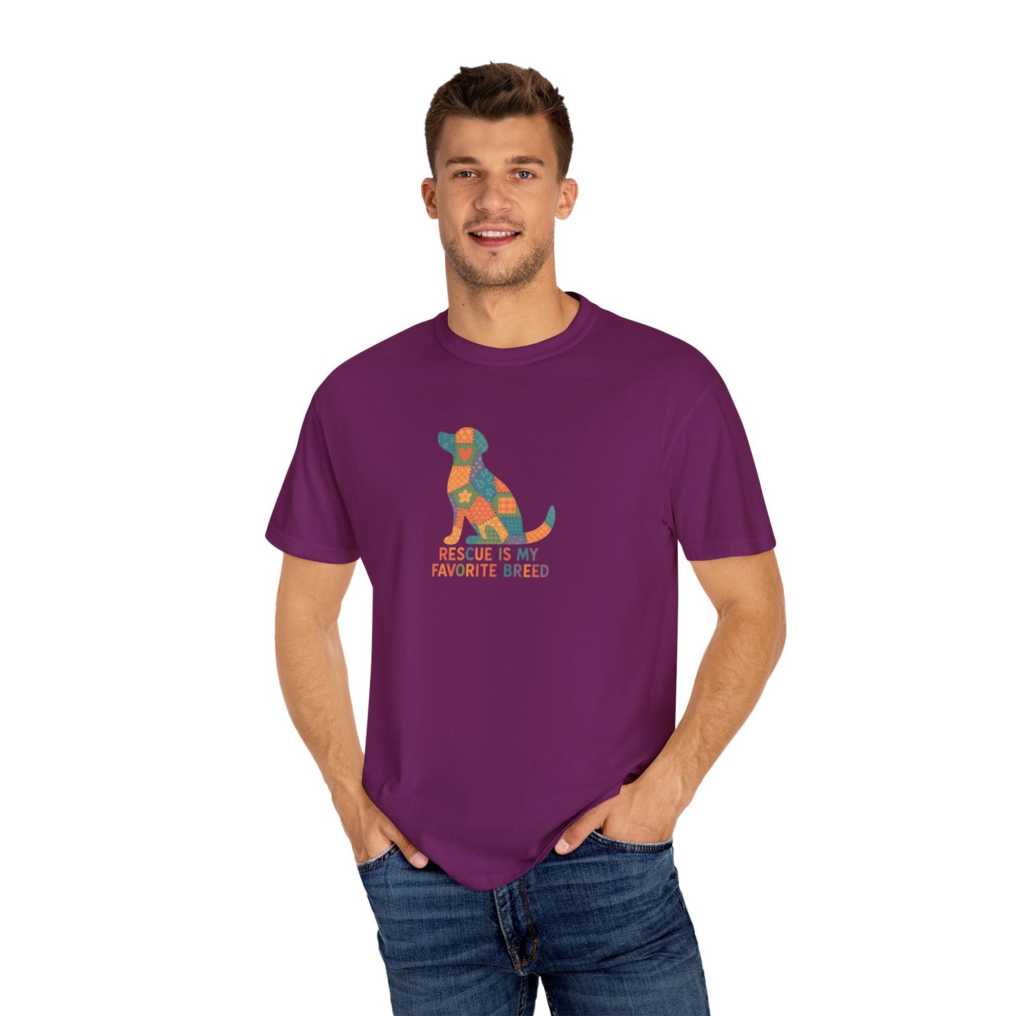 Rescue Is My Favorite Breed Unisex T-Shirt - Dog Lover Gift, Animal Rescue T-shirt, Casual Wear, Pet Adoption Tee, Gift for Dog Owners