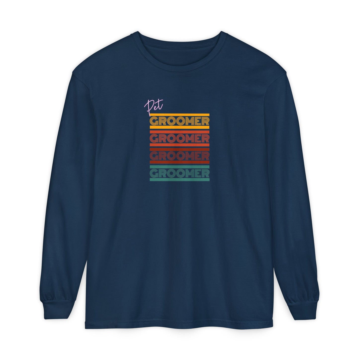 Unisex Long Sleeve T-Shirt - Retro Groomer Graphic Tee