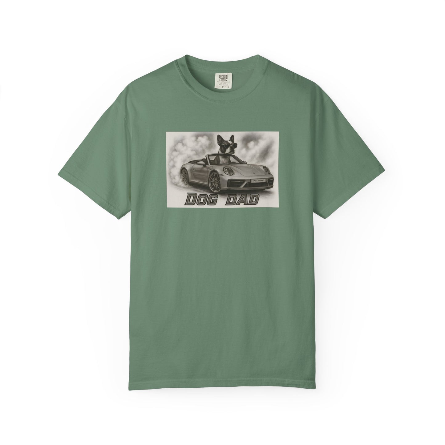Dog Dad - Boston Terrier - Cool Dogs in Cool Cars T-Shirt Collection | Funny Dog Lover Apparel for Men