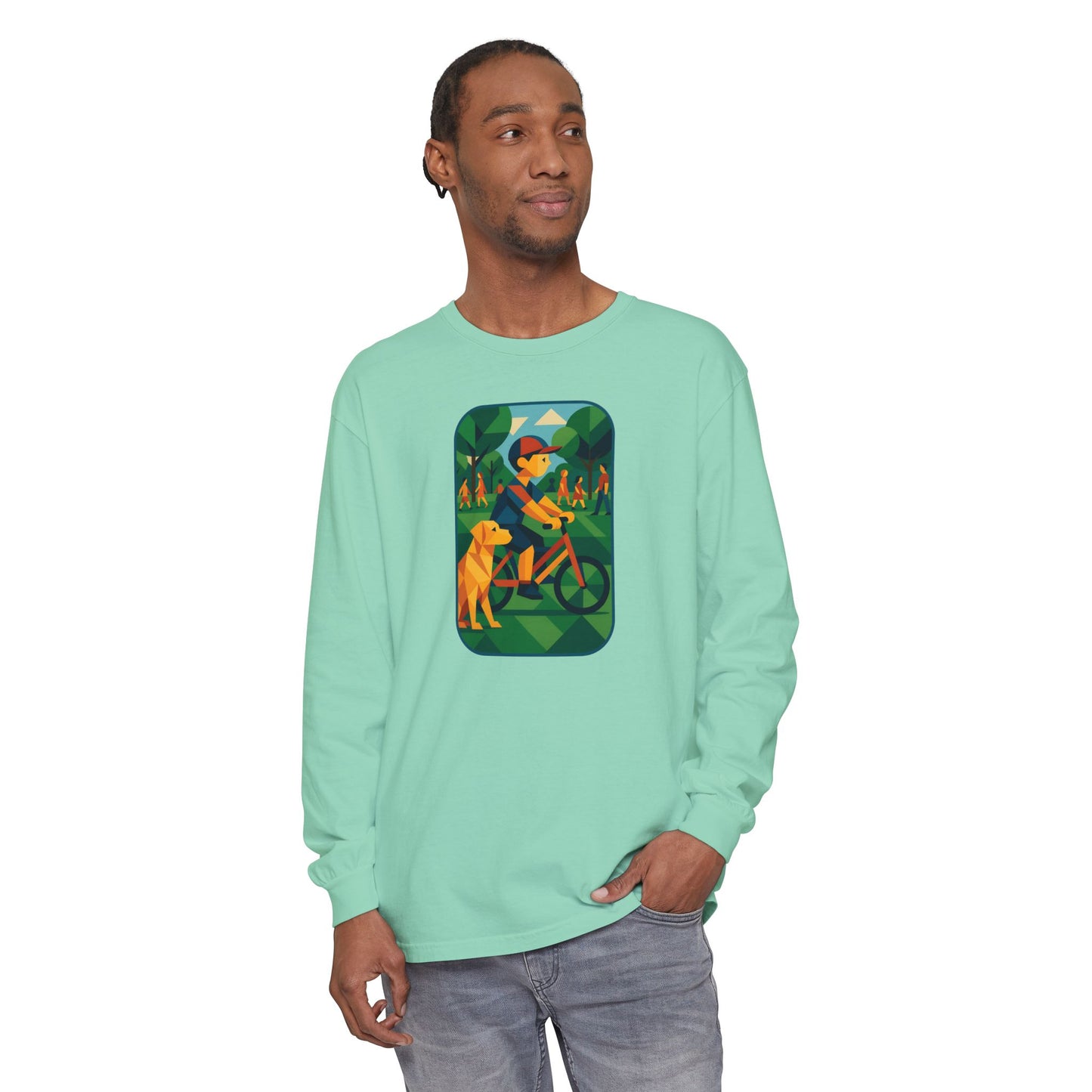 Park Walk Adventure T-Shirt, Eco-Friendly Tee, Dog Lover Apparel, Nature Print Shirt, Perfect for Outdoor Activities