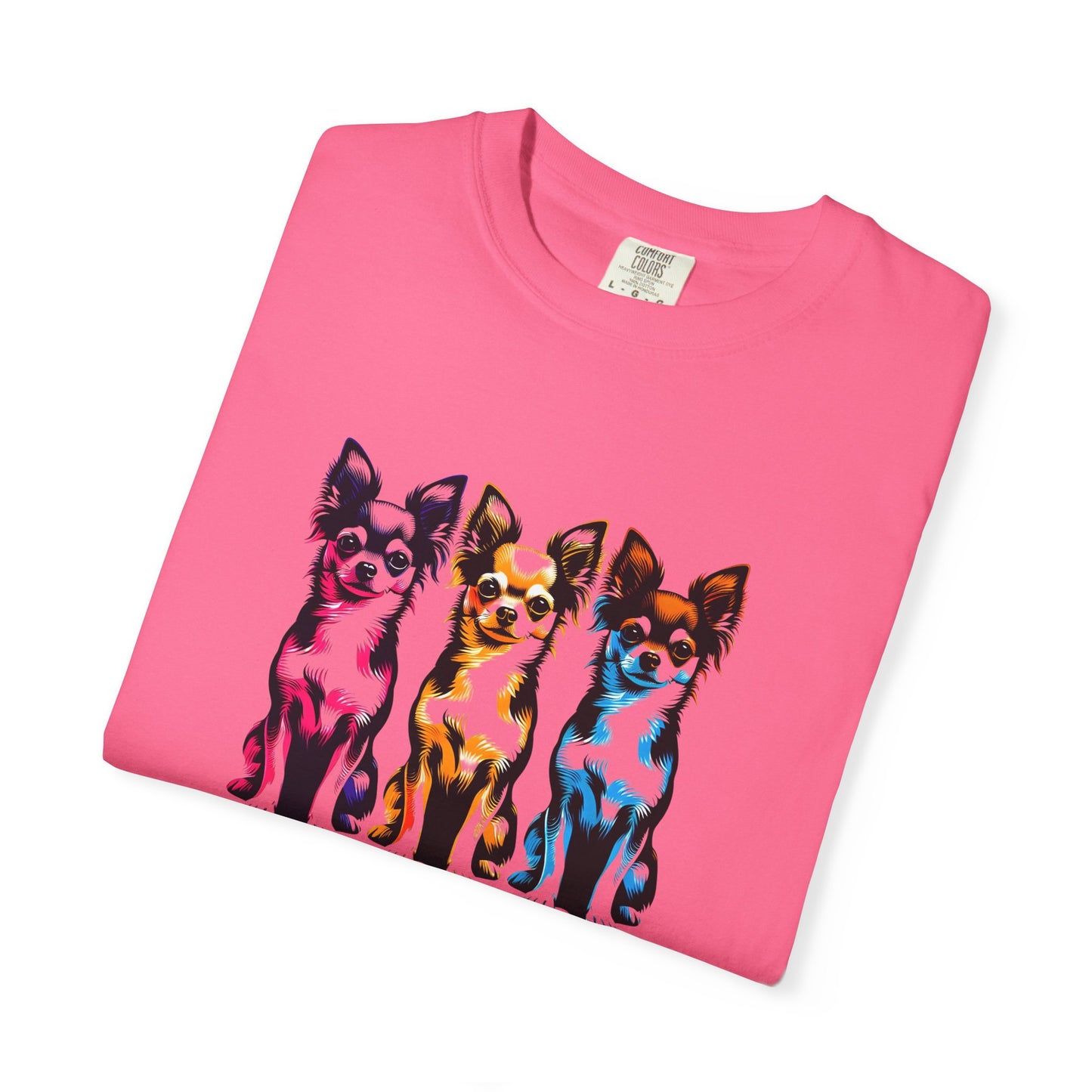 Colorful Chihuahua T-Shirt - Fun & Stylish Unisex Garment-Dyed Tee