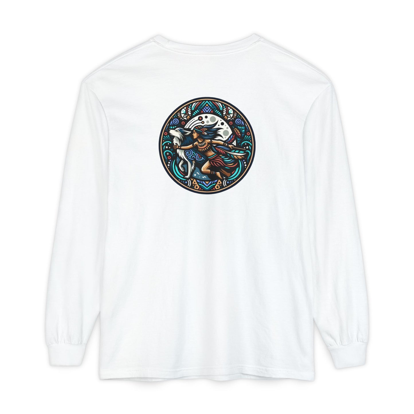 Mystical Indian Princess and a Wolf Long sleeve Tee