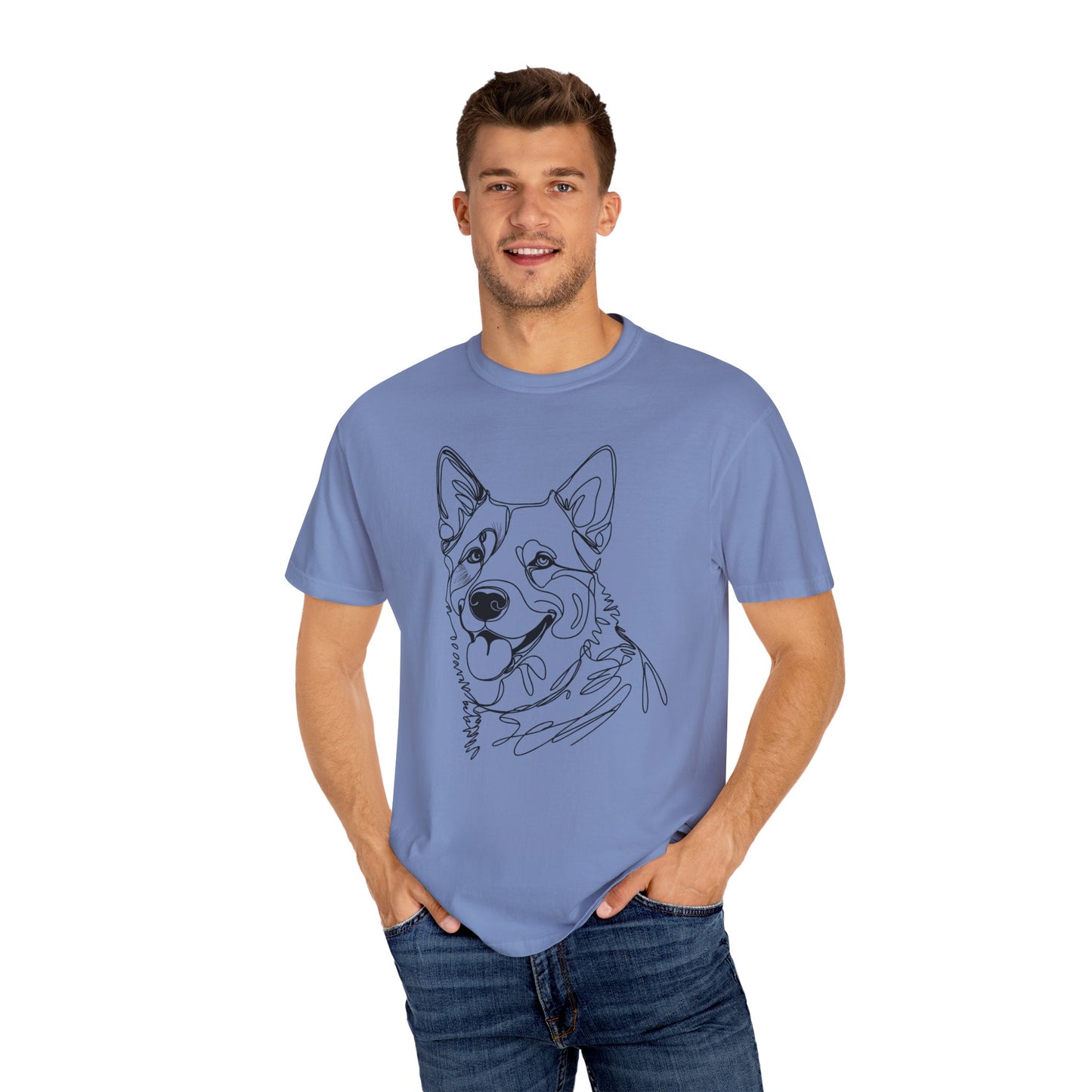 🖤 True Grit – Blue Heeler Line Art Tee