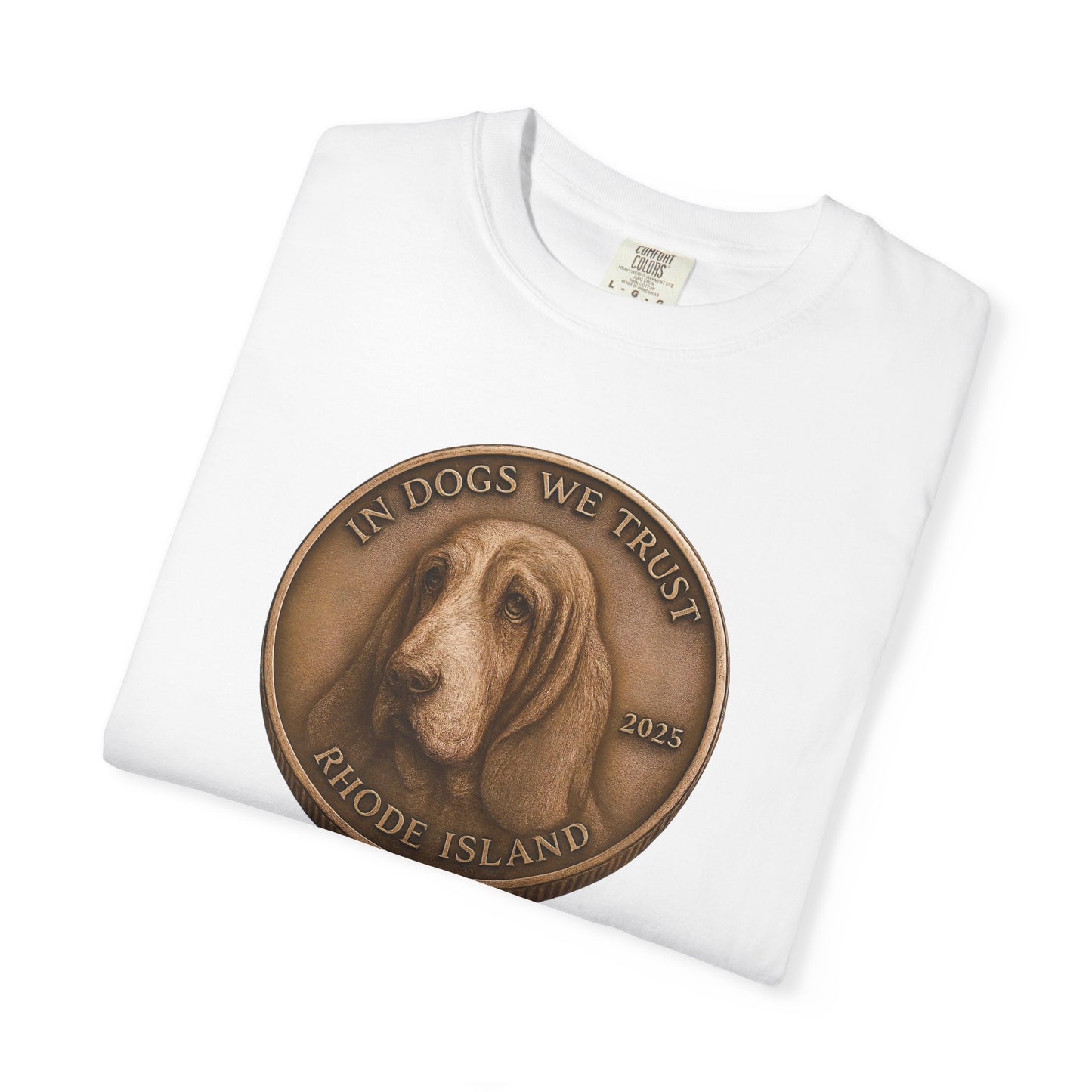 Rhode Island State Coin T-Shirt Collection - Proud Dog Breed Illustrations