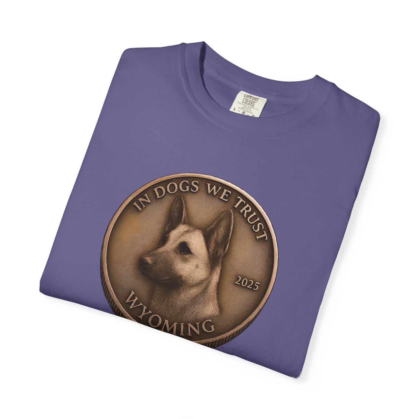 Wyoming State Coin T-Shirt Collection - Proud Dog Breed Illustrations