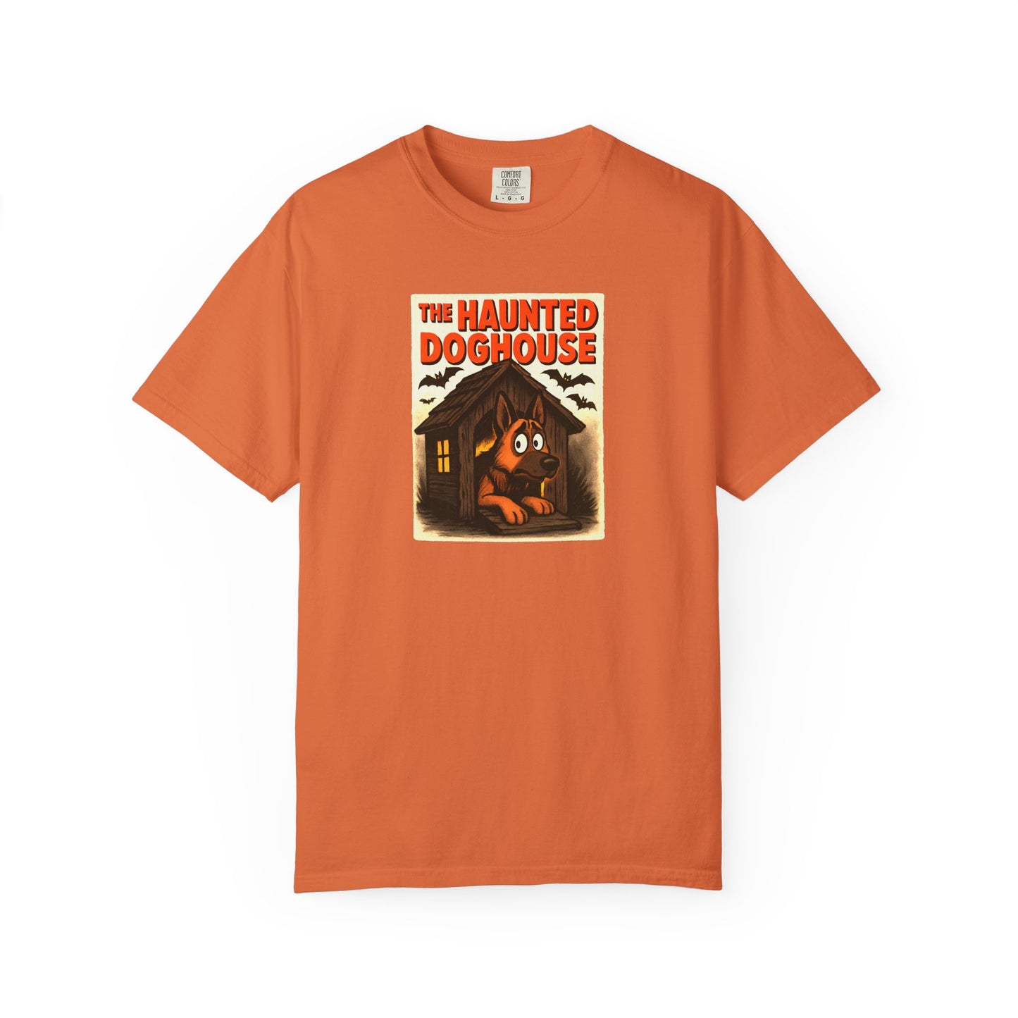 Haunted Doghouse Unisex T-Shirt, Halloween Tees, Dog Lover Shirt, Spooky Graphic Tee, Fun Casual Wear