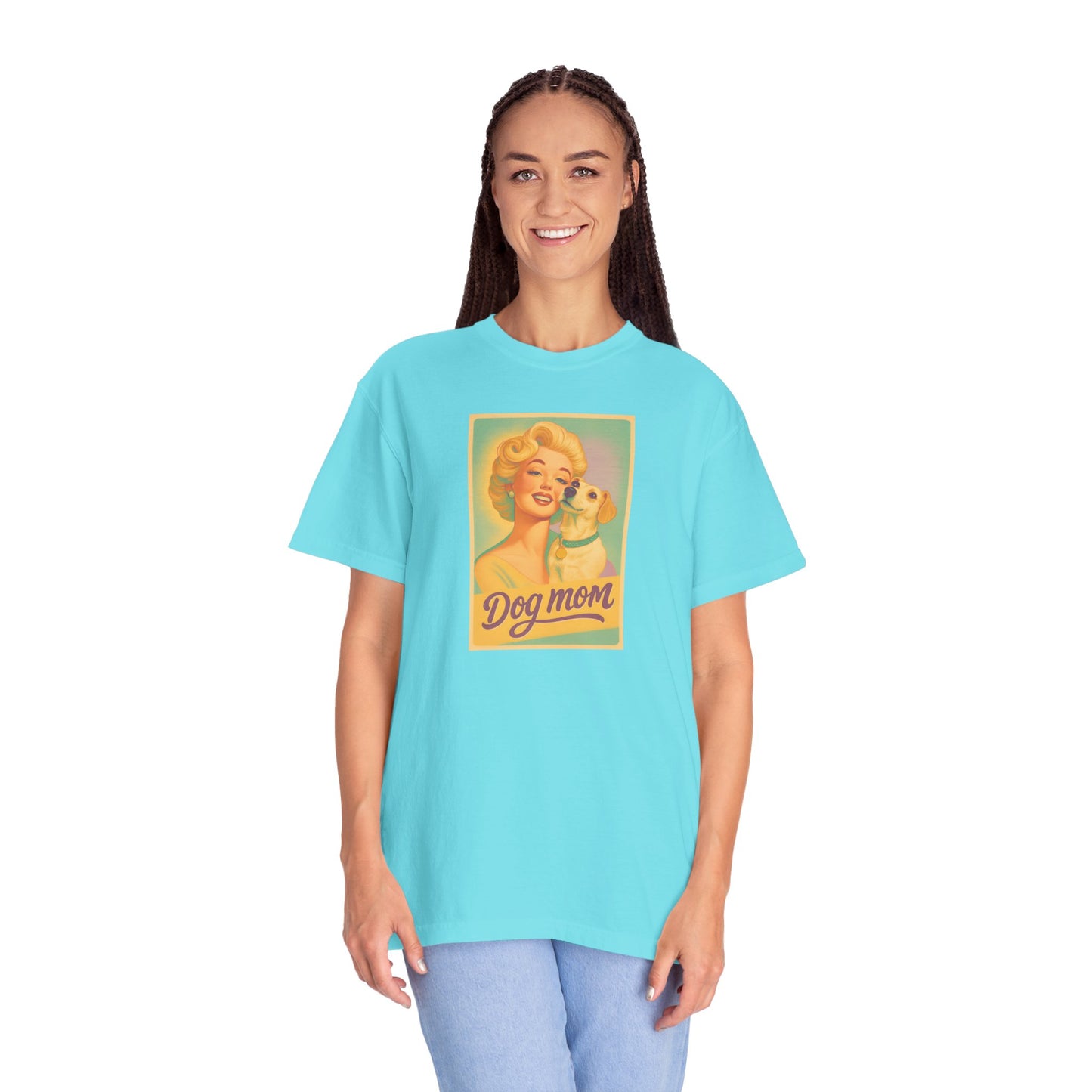 Vintage Dog Mom T-shirt - Unisex Garment-Dyed Tee for Dog Lovers