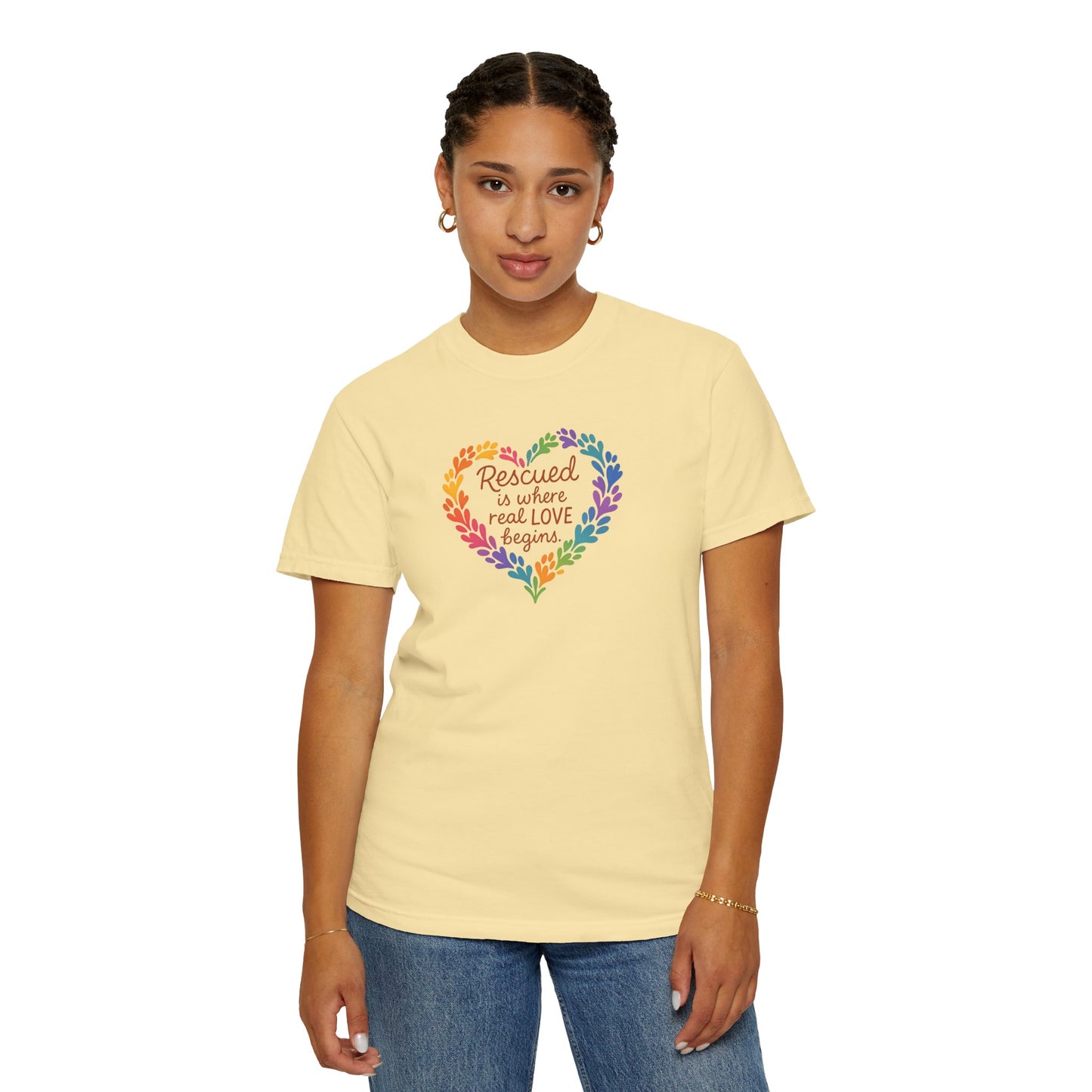 Heartwarming Rescue T-Shirt for Animal Lovers, Gift for Pet Owners, Adoption Day, Love Your Pet, Eco-Friendly Apparel