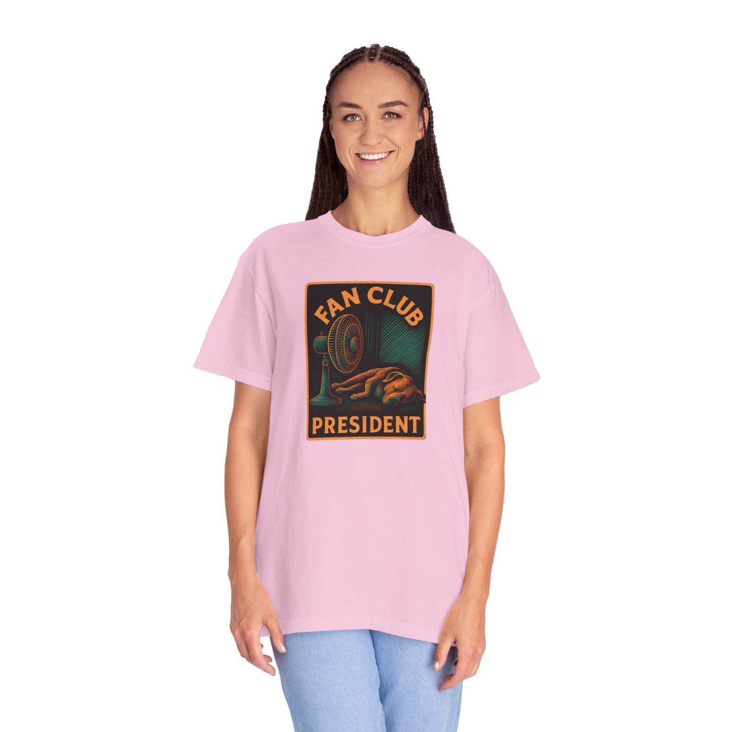 Fan Club President Unisex T-shirt, Garment-Dyed Tee, Unique Gift, Club Member Apparel, Casual Wear, Fan Merchandise