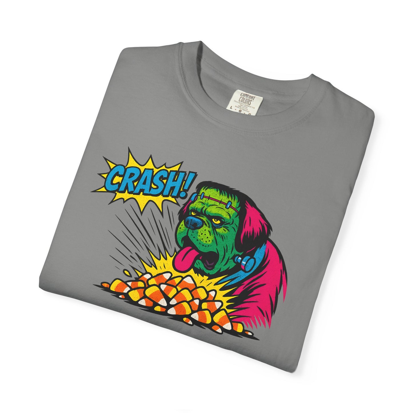 Vibrant Cartoon Graphic Tee, Crash Tee, Funky T-Shirt, Unisex Graphic Shirt, Casual Wear, Fun Gift Idea