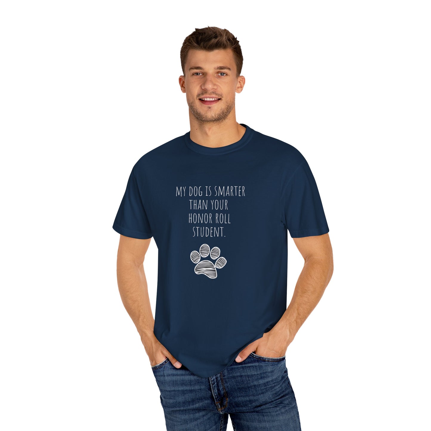 Unisex Dog Lover T-Shirt - "My Dog Is Smarter Than Your Honor Roll Student" - Perfect Gift for Pet Parents