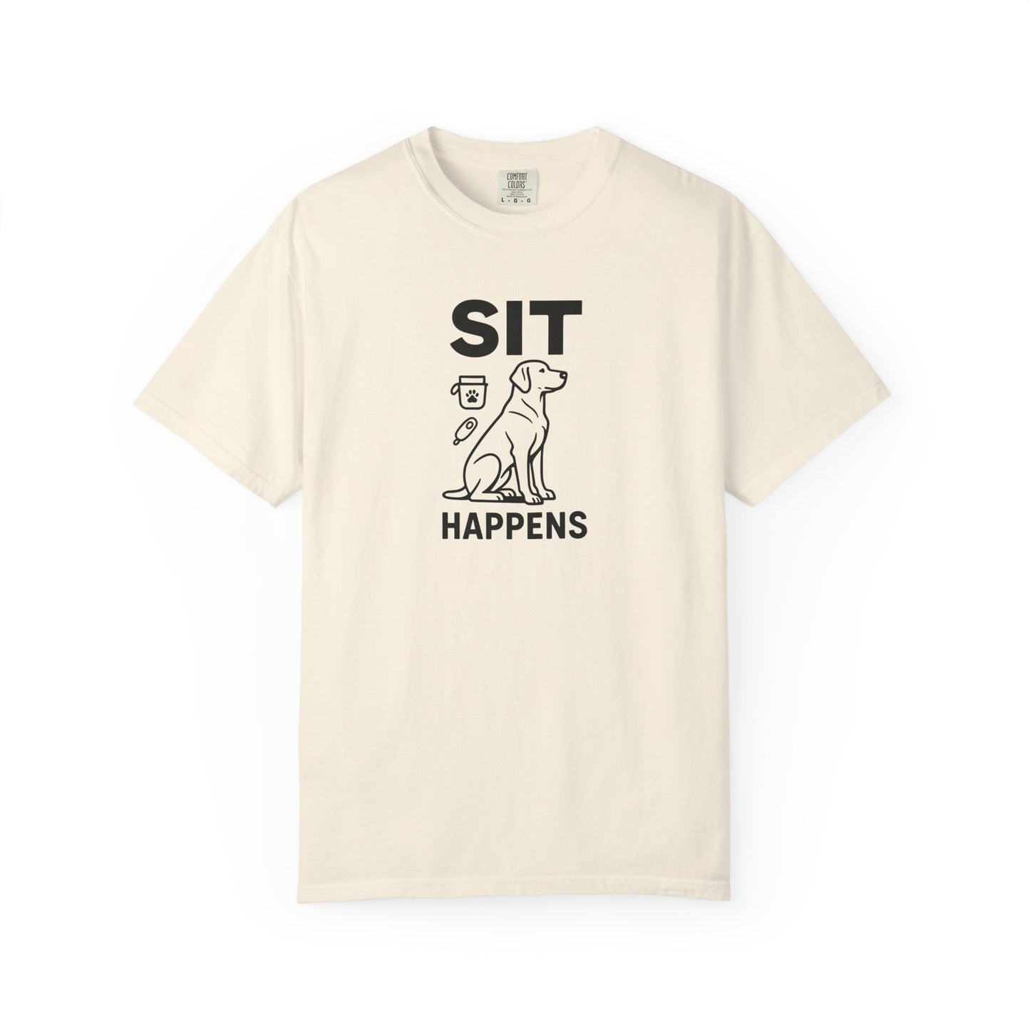 Dog Lovers Unisex T-Shirt - 'Sit Happens' Graphic Tee, Gift for Dog Owners, Pet Lovers, Casual Wear, Funny Dog Shirt