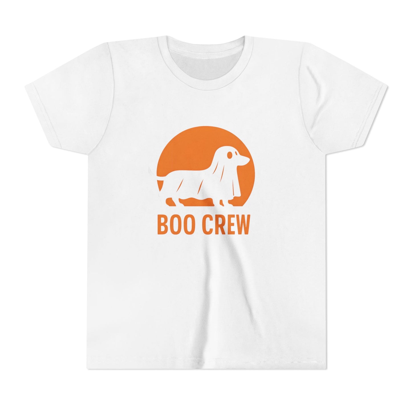 Youth Tee for Dog Lovers: Boo Crew Short Sleeve Shirt, Halloween T-Shirt, Kids Pet Fan Gear, Cute Animal Apparel, Fun Gift